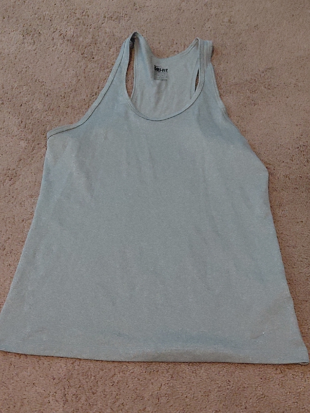 Nike Light Gray Racerback Dri-FIT Tank Top
